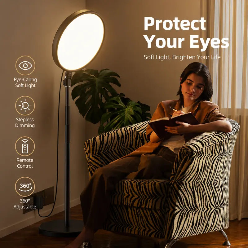 Large Ring Light with 79 Inch Stand Dimmable LED Light with Phone Holder