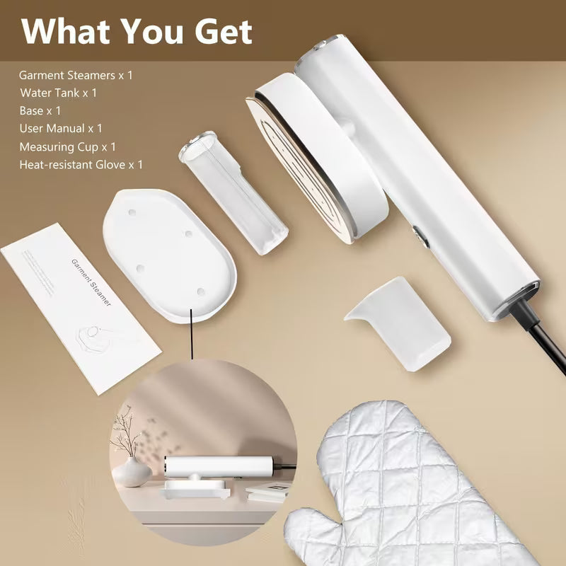 2 in 1 Garment Steamer & Iron Portable Travel Steamer with Fast Heat Up