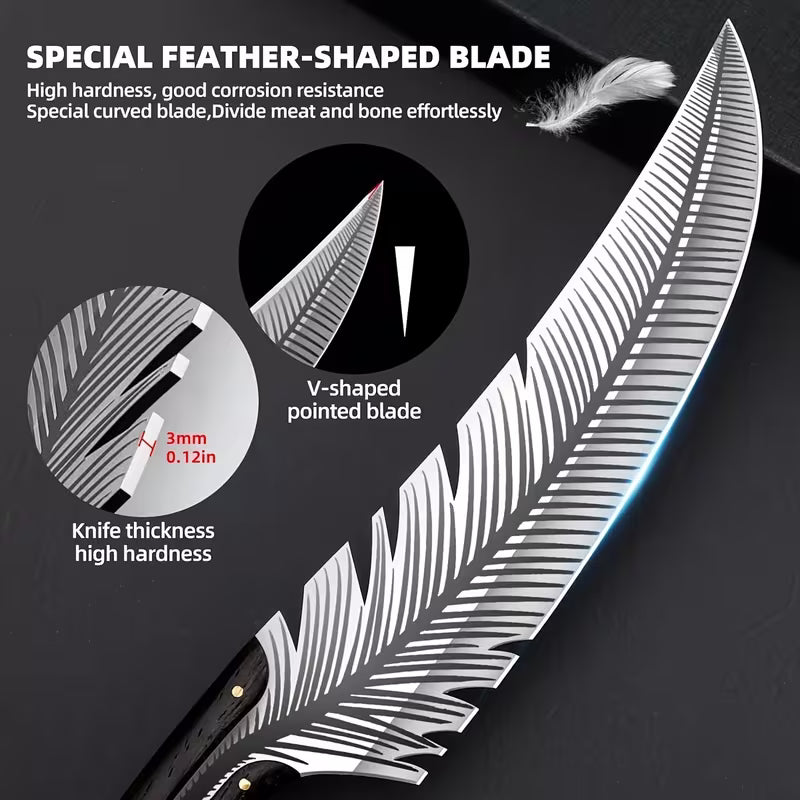 Hand Forged High Carbon Steel Boning Knife Meat Cutting Knife with Sheath