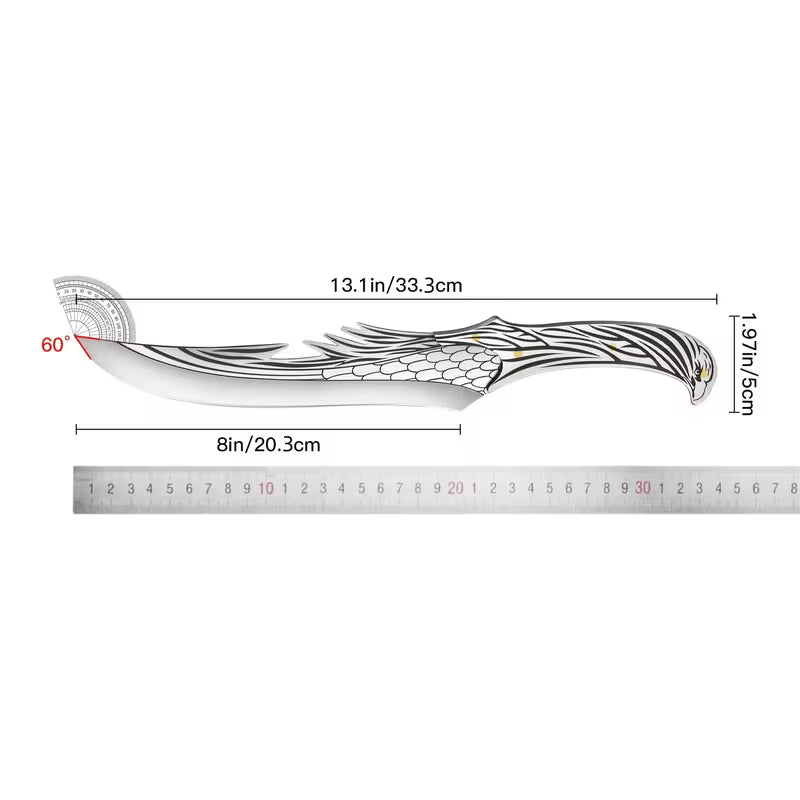14 Inch Hand Forged High Carbon Steel Chef Knife Viking Style Kitchen Knife